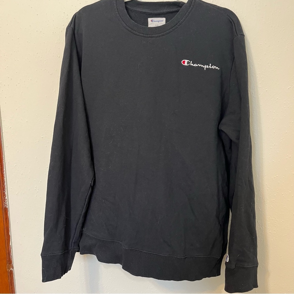Women’s Black Champion Crew Neck Long Sleeve Sweater